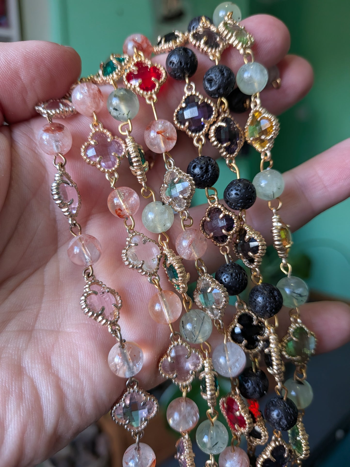 Clover and Crystal Bracelet