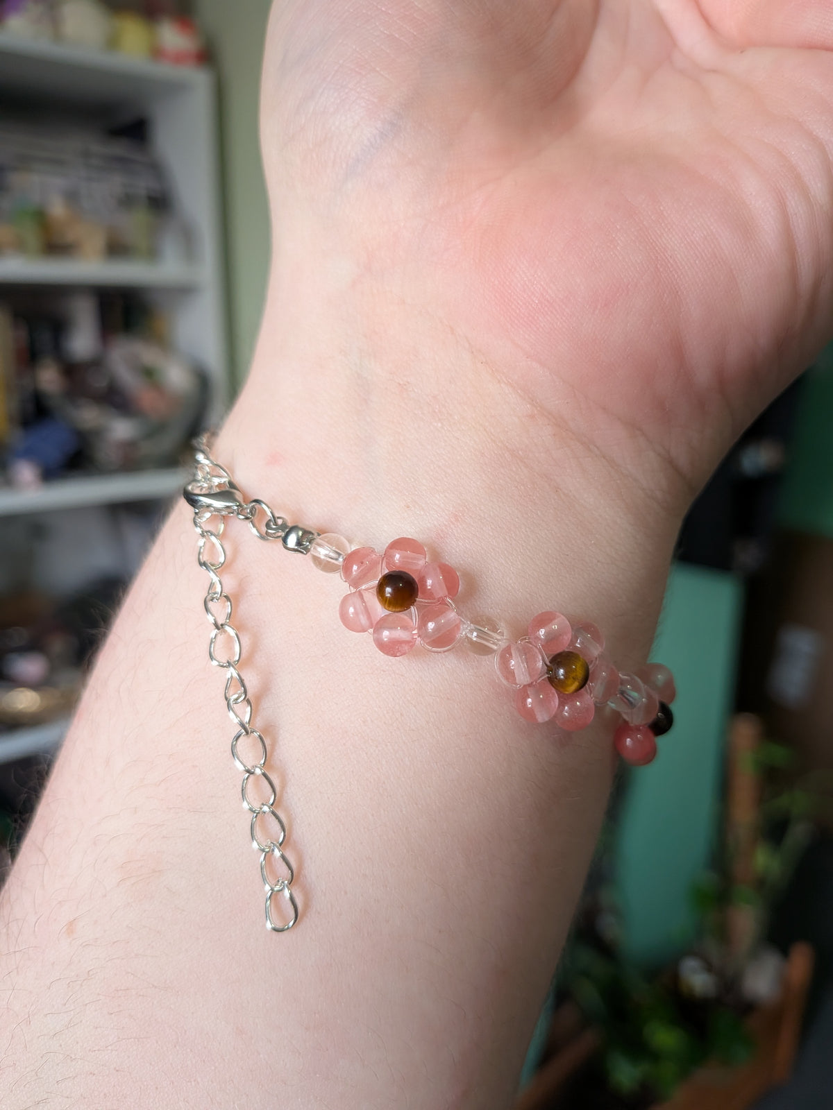 Red Dahlia Crystal Bracelet