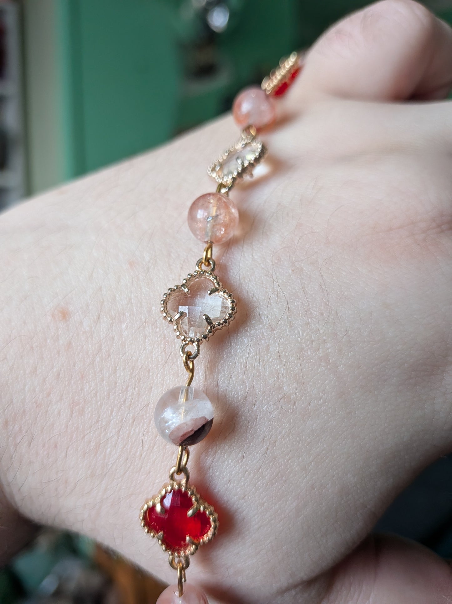 Clover and Crystal Bracelet