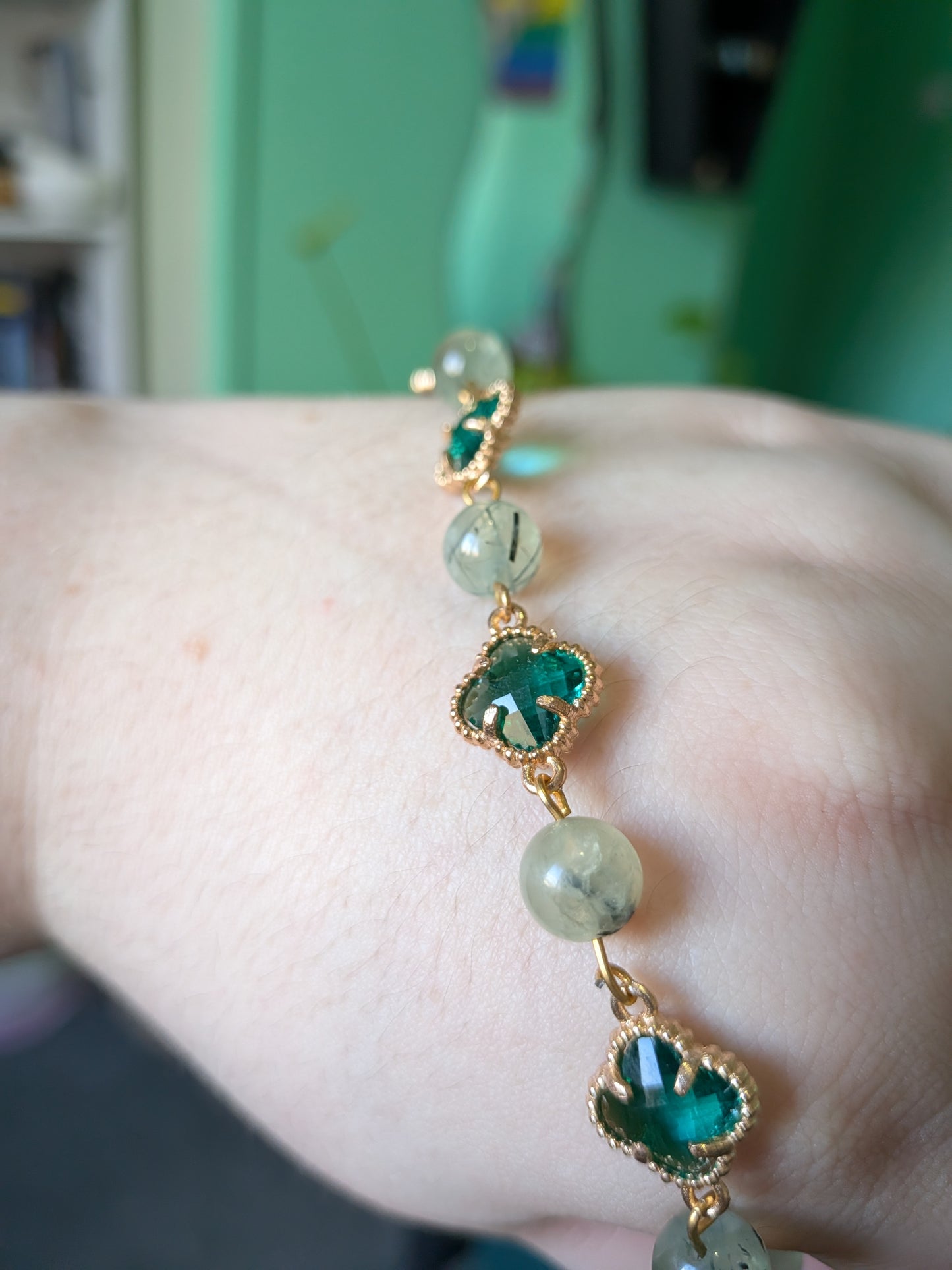 Clover and Crystal Bracelet