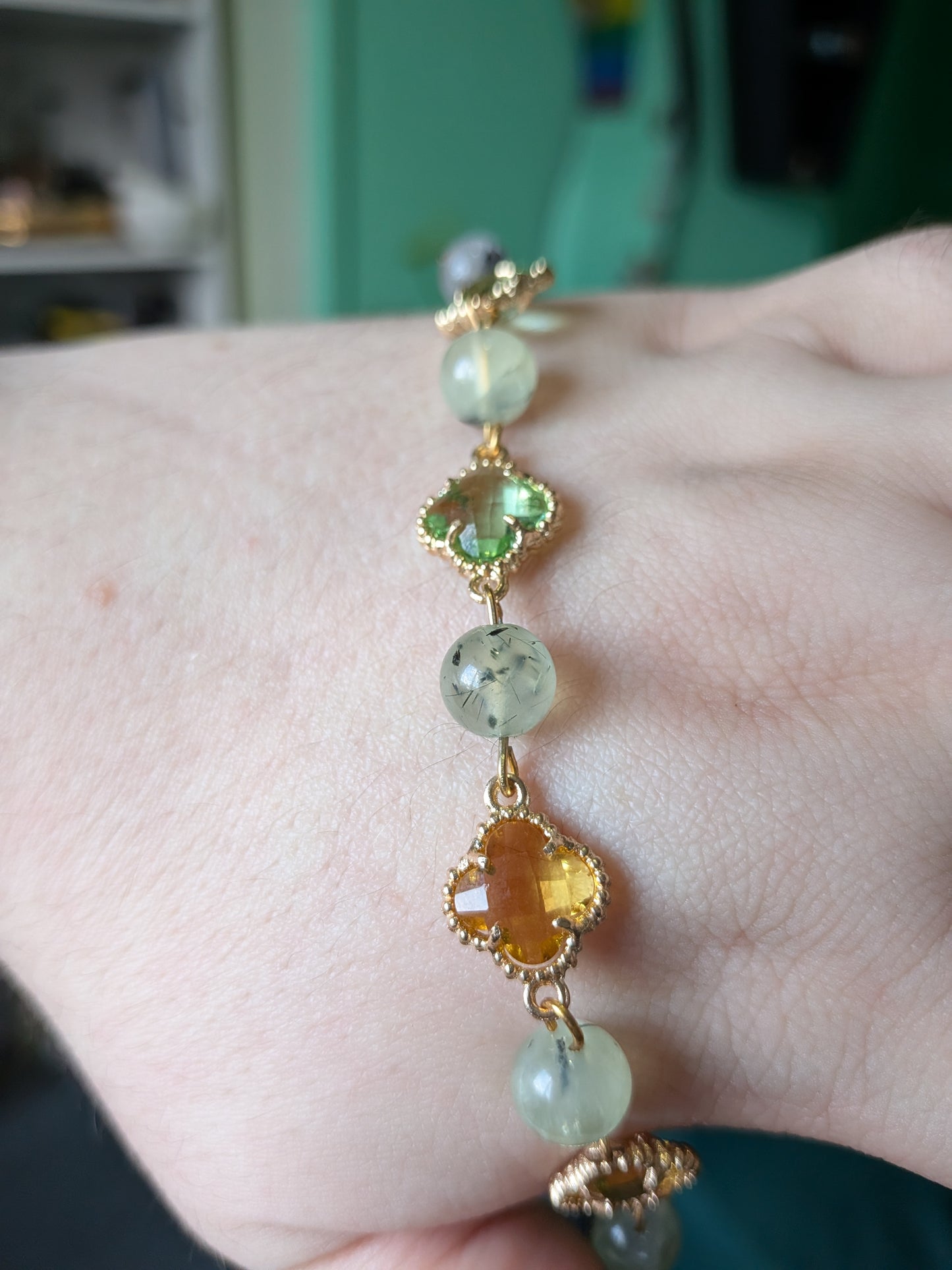 Clover and Crystal Bracelet