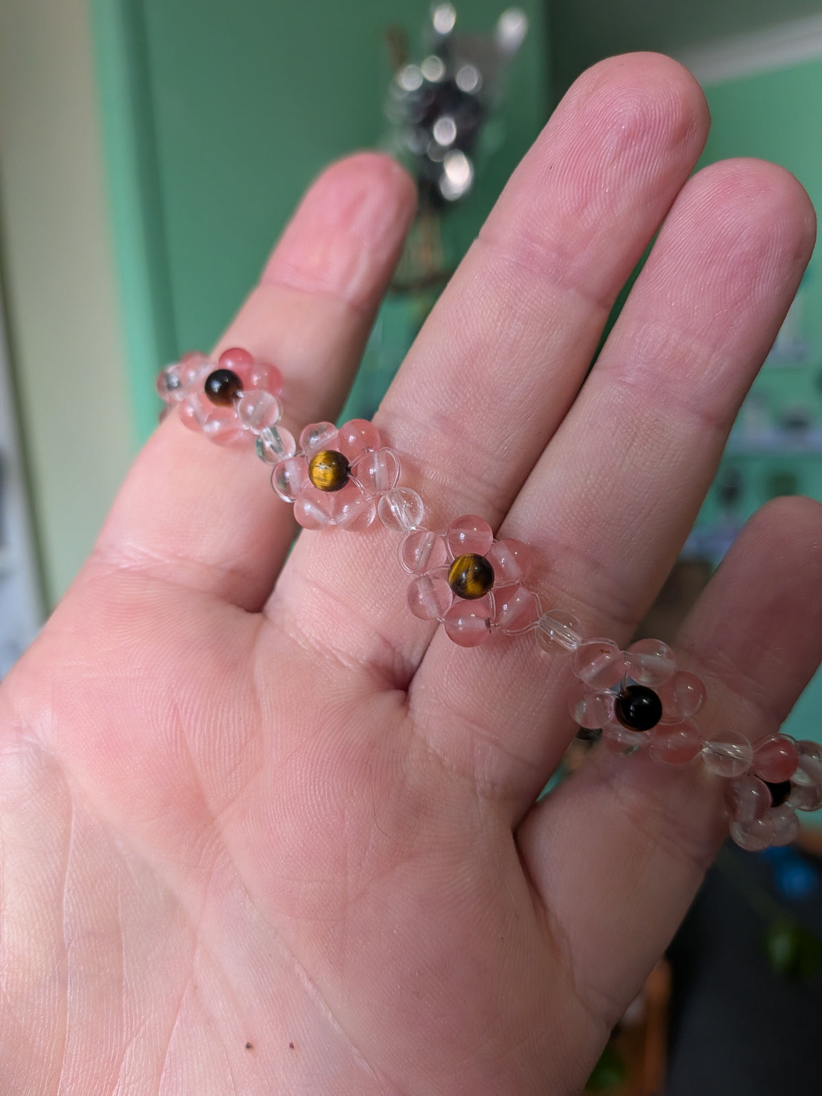 Red Dahlia Crystal Bracelet