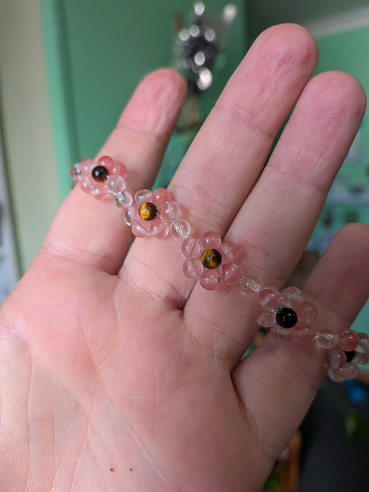Red Dahlia Crystal Bracelet