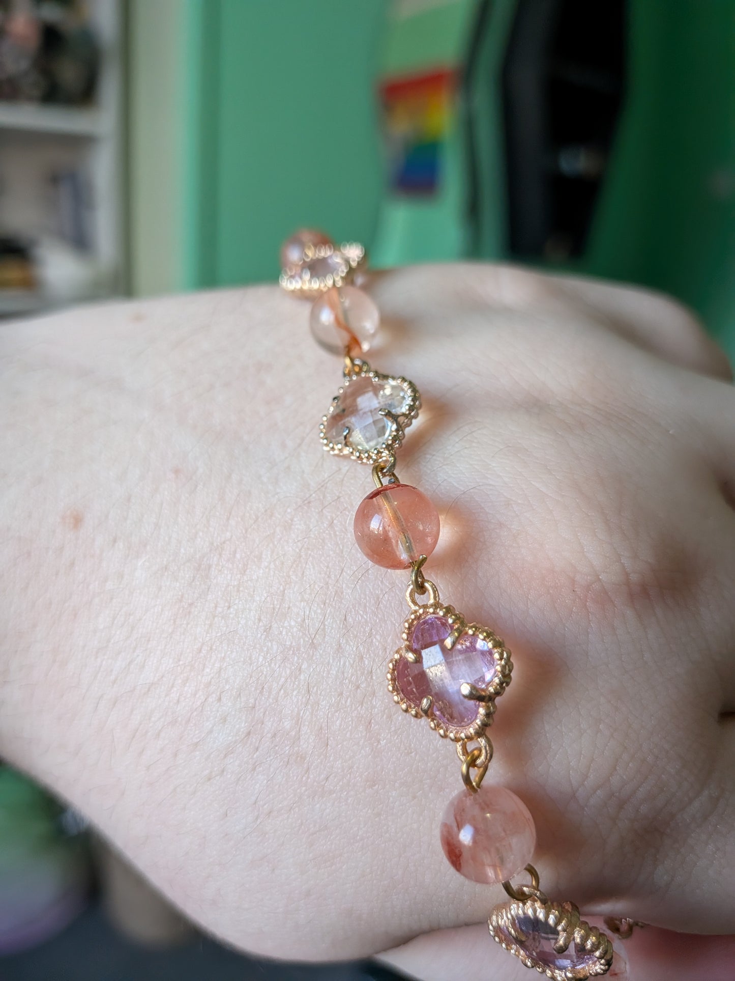 Clover and Crystal Bracelet