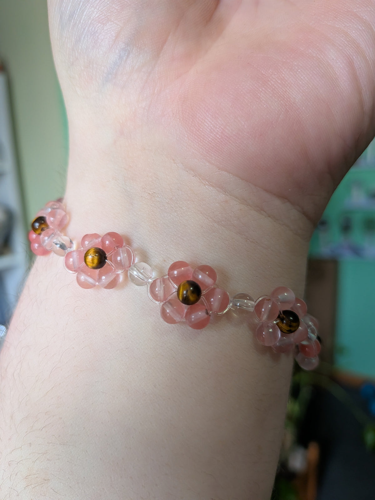 Red Dahlia Crystal Bracelet
